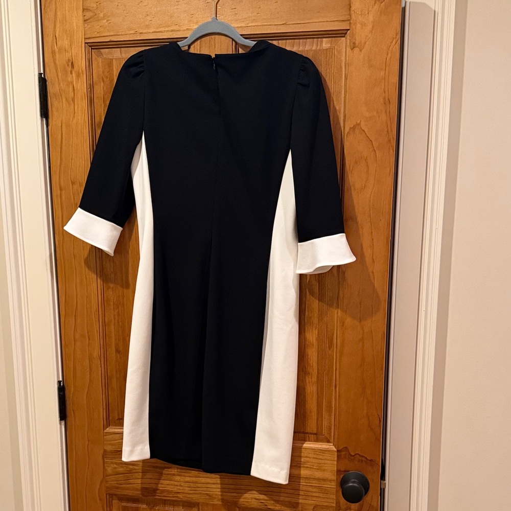 DKNY Black and White Long Sleeve Dress - Picture 4 of 4